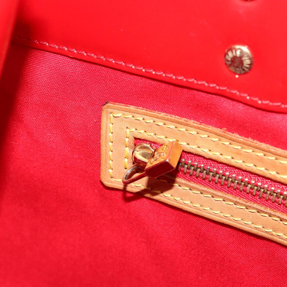 LOUIS VUITTON Monogram Vernis Reade MM Hand Bag Red Rouge M91086 LV Auth gh2202