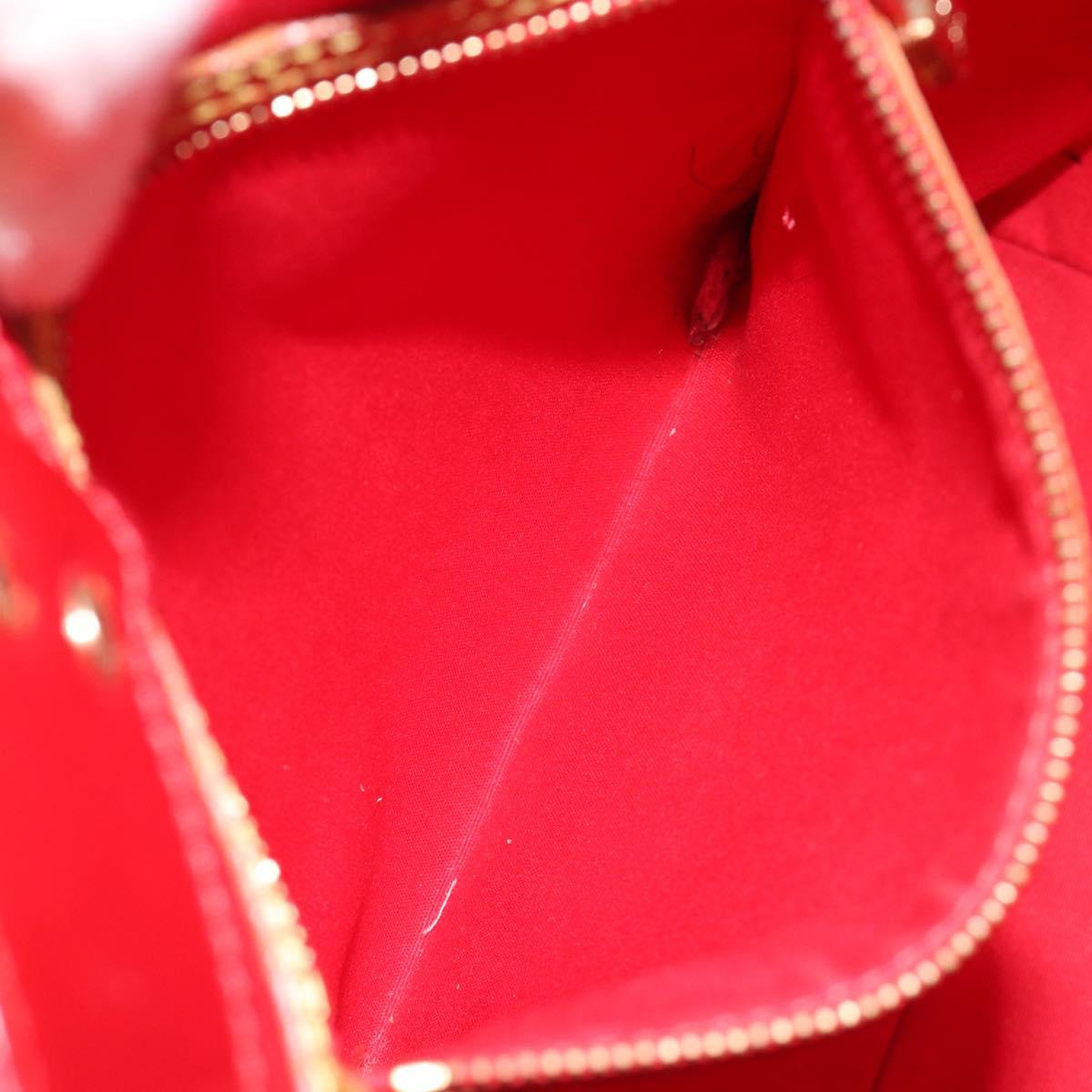 LOUIS VUITTON Monogram Vernis Reade MM Hand Bag Red Rouge M91086 LV Auth gh2202