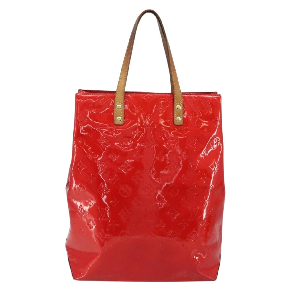 LOUIS VUITTON Monogram Vernis Reade MM Hand Bag Red Rouge M91086 LV Auth gh2202