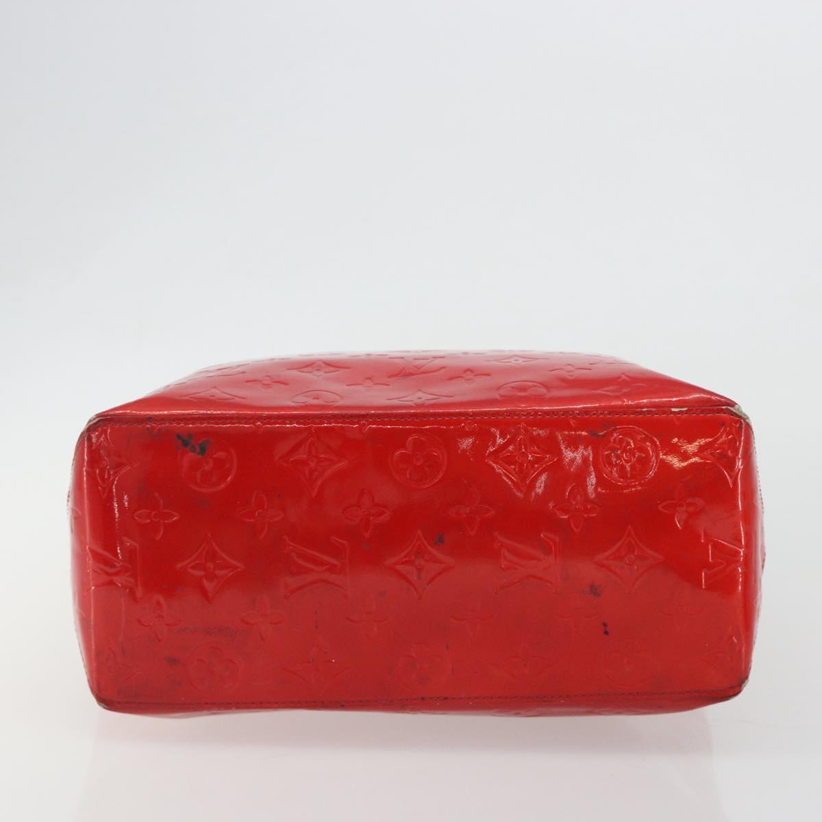 LOUIS VUITTON Monogram Vernis Reade MM Hand Bag Red Rouge M91086 LV Auth gh2202
