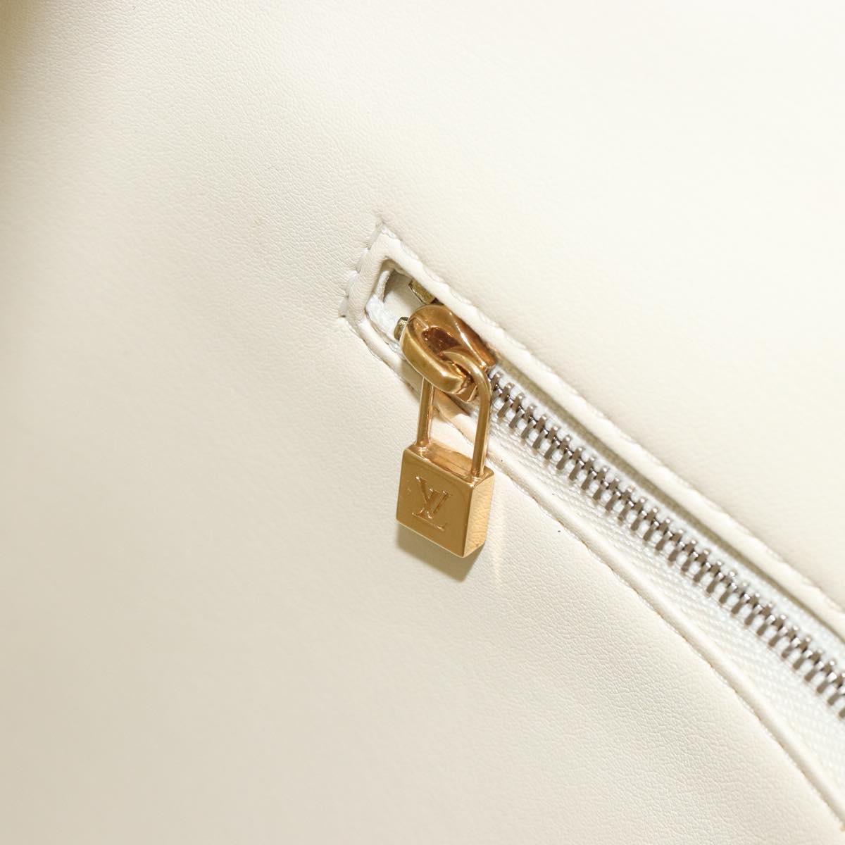 LOUIS VUITTON Monogram Vernis Houston Hand Bag Perle M91342 LV Auth gh2203A