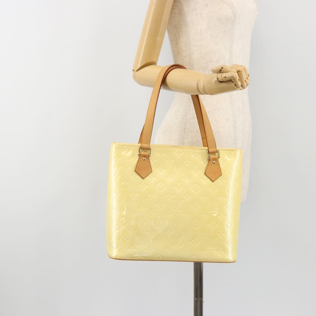 LOUIS VUITTON Monogram Vernis Houston Hand Bag Perle M91342 LV Auth gh2203A