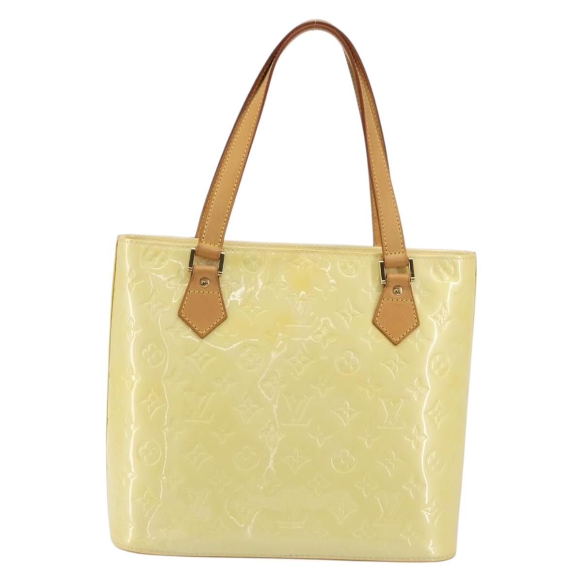 LOUIS VUITTON Monogram Vernis Houston Hand Bag Perle M91342 LV Auth gh2203A