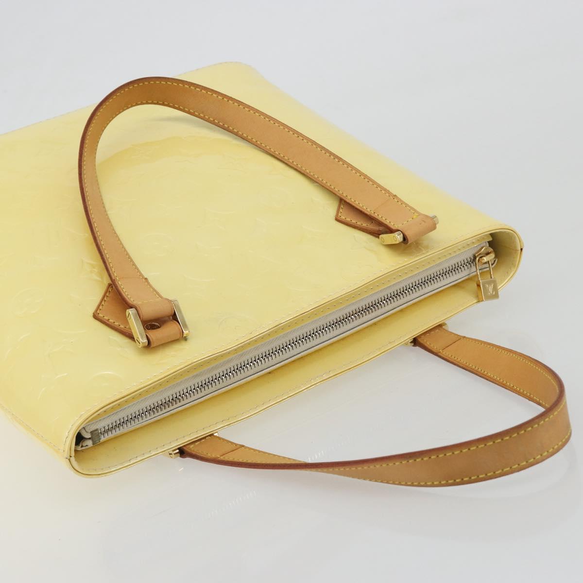LOUIS VUITTON Monogram Vernis Houston Hand Bag Perle M91342 LV Auth gh2203A