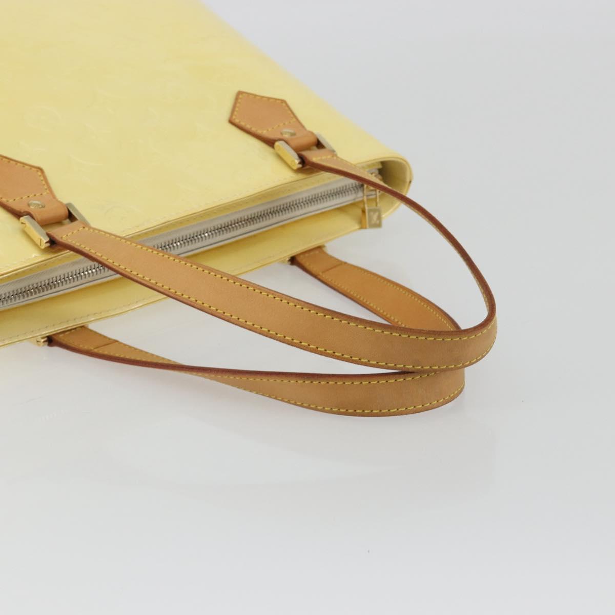 LOUIS VUITTON Monogram Vernis Houston Hand Bag Perle M91342 LV Auth gh2203A