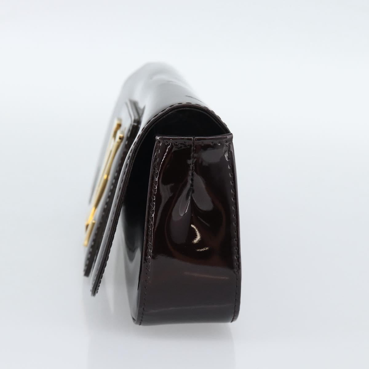 LOUIS VUITTON Vernis Pochette Sob Clutch Bag Amarante M93728 LV Auth gh2204