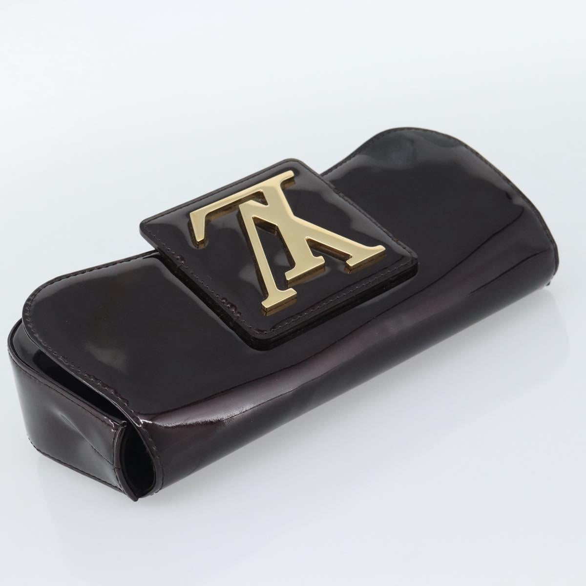 LOUIS VUITTON Vernis Pochette Sob Clutch Bag Amarante M93728 LV Auth gh2204