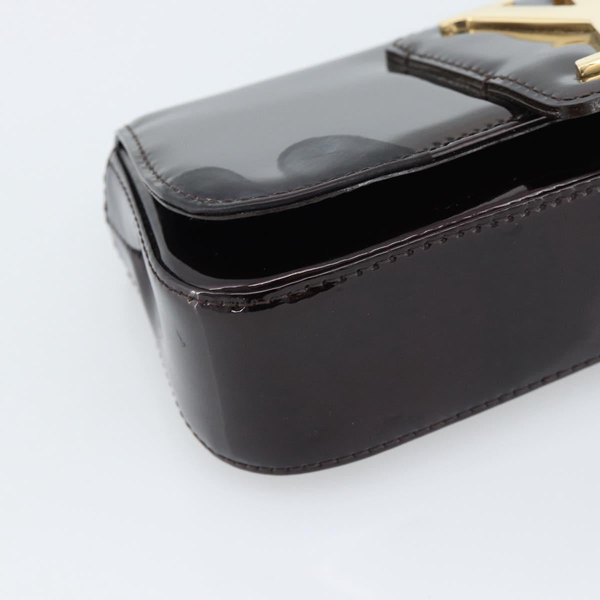 LOUIS VUITTON Vernis Pochette Sob Clutch Bag Amarante M93728 LV Auth gh2204