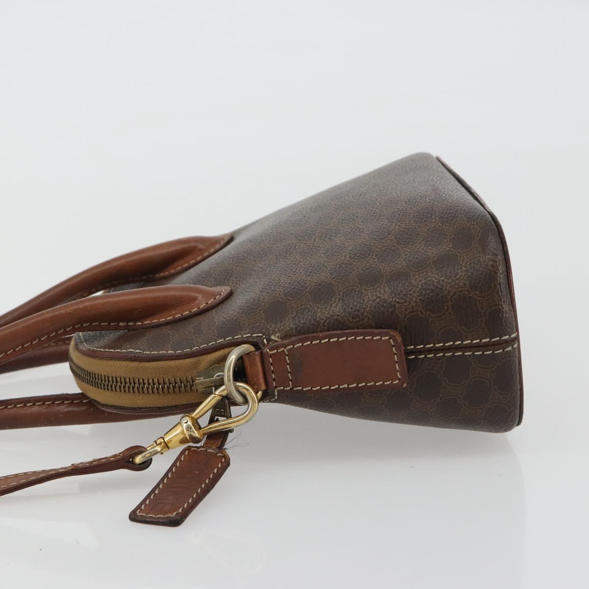 CELINE Macadam Canvas Hand Bag PVC Leather 2way Brown Gold Auth gh2206