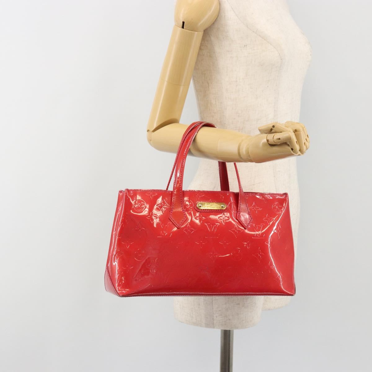 LOUIS VUITTON Monogram Vernis Wilshire PM Hand Bag Rose Pop M93643 Auth gh2207