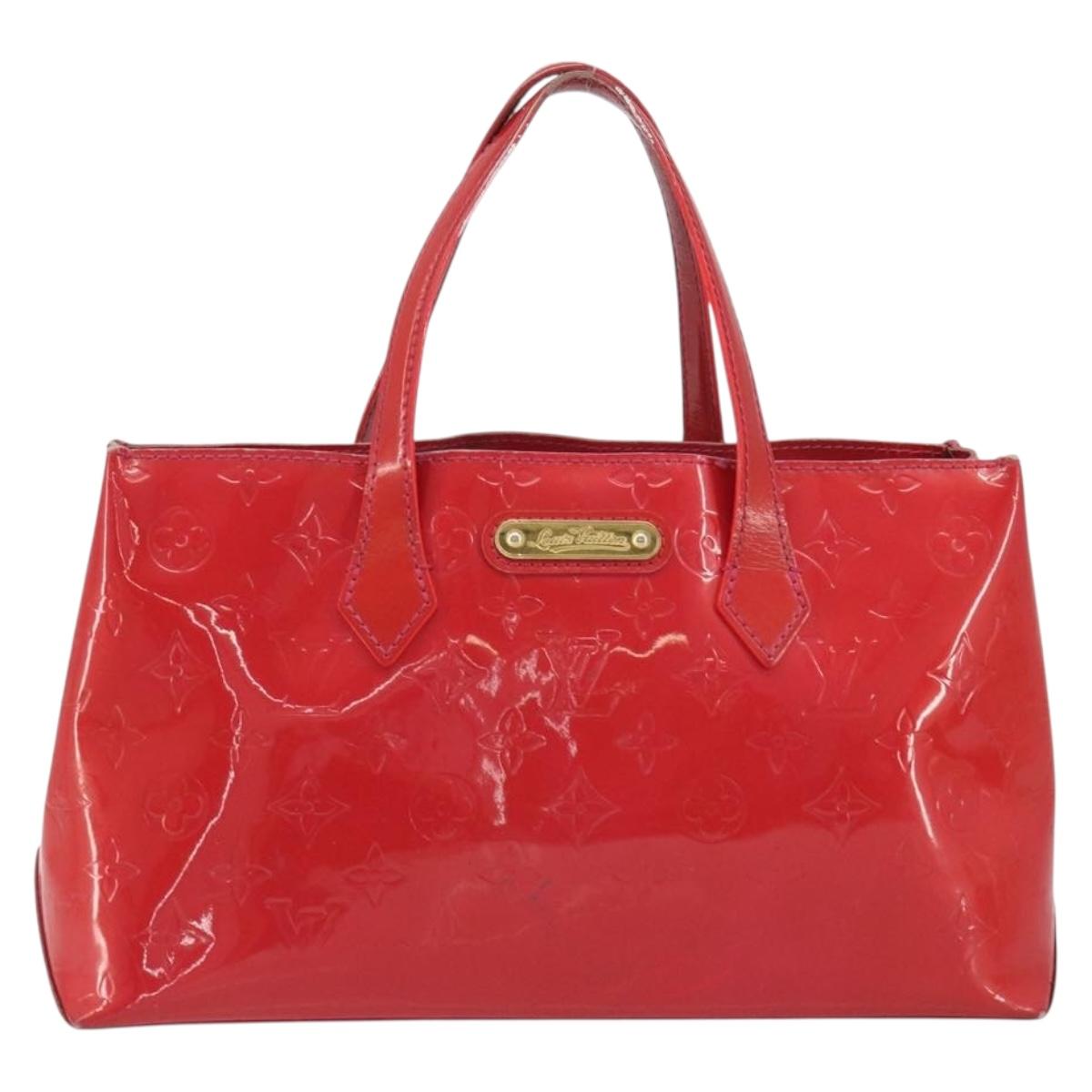 LOUIS VUITTON Monogram Vernis Wilshire PM Hand Bag Rose Pop M93643 Auth gh2207