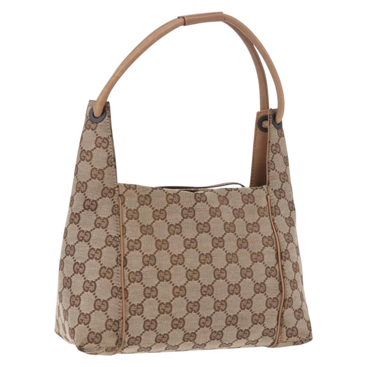 GUCCI GG Canvas Hand Bag Beige 101333 Auth gh2208