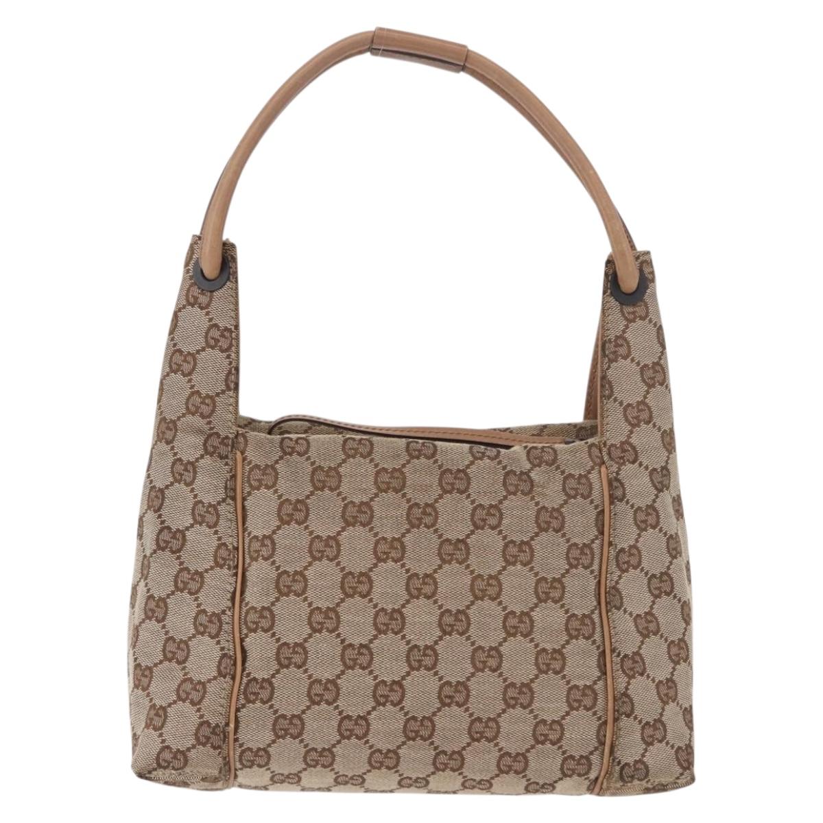 GUCCI GG Canvas Hand Bag Beige 101333 Auth gh2208