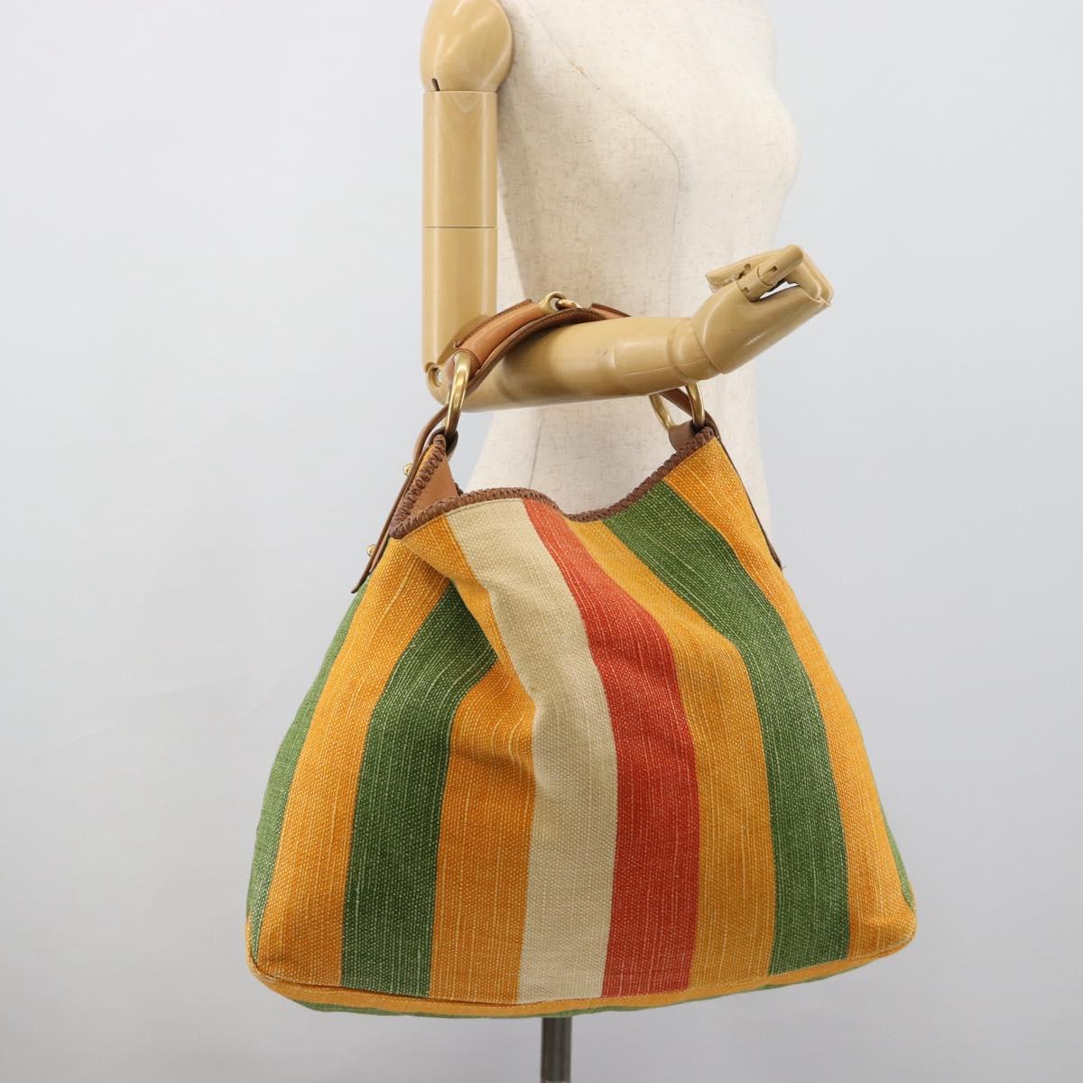 GUCCI Shoulder Bag Canvas Multicolor Gold 114900 Auth gh2214