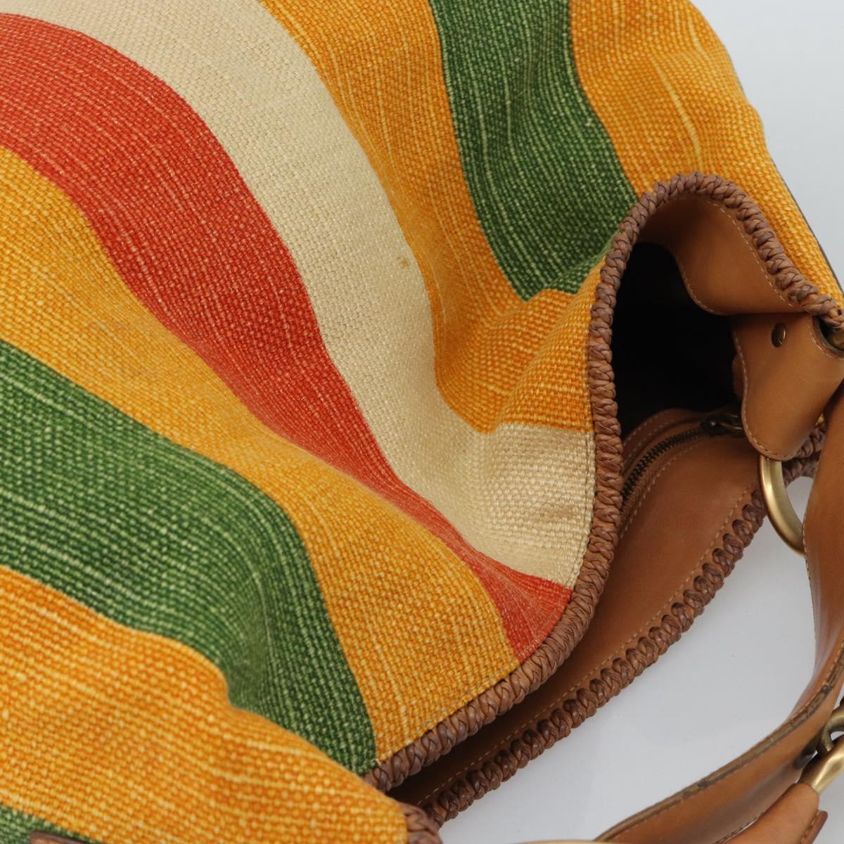 GUCCI Shoulder Bag Canvas Multicolor Gold 114900 Auth gh2214