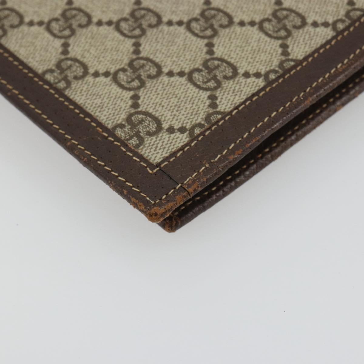 GUCCI GG Supreme Book Cover Day PVC Beige Gold Auth gh2217