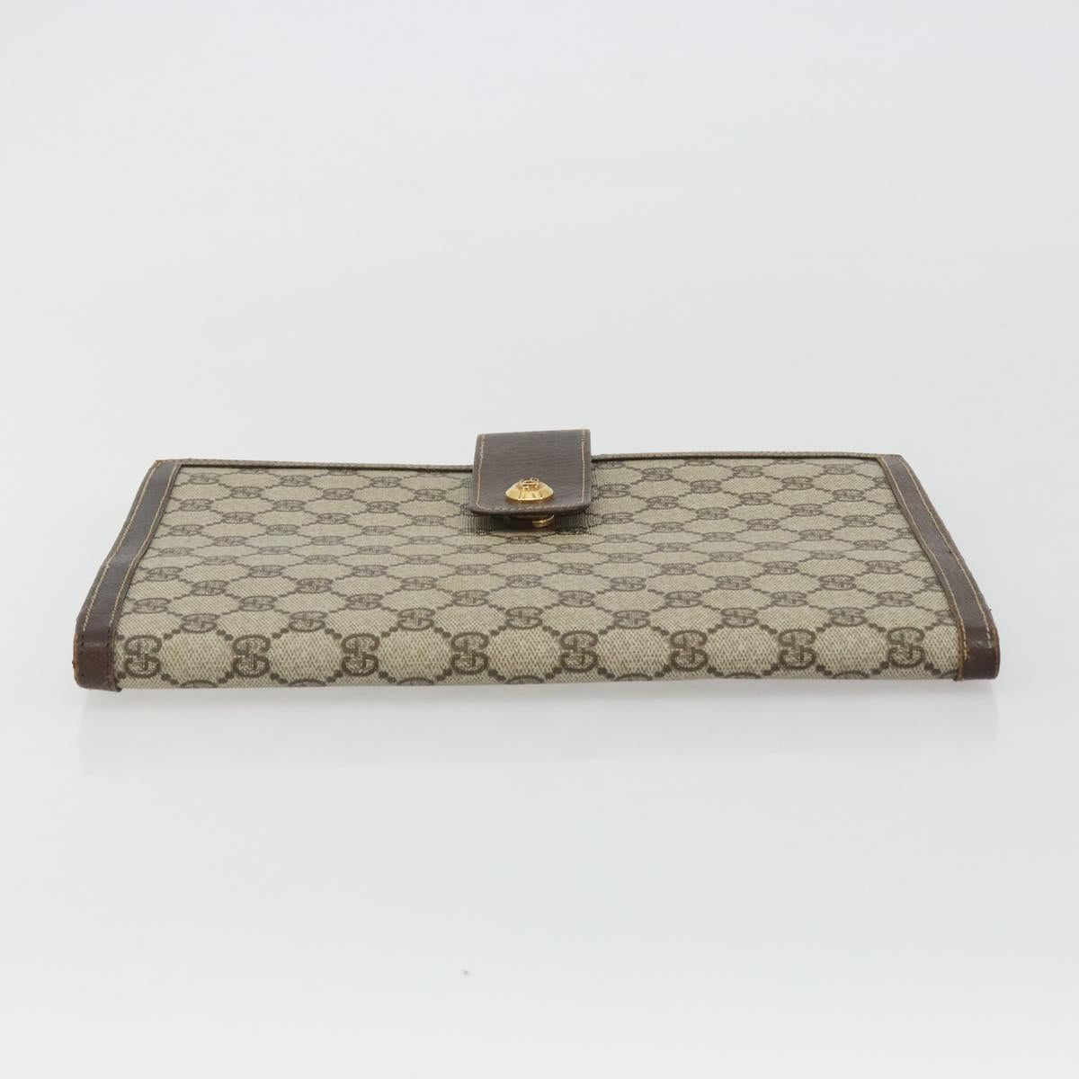 GUCCI GG Supreme Book Cover Day PVC Beige Gold Auth gh2217