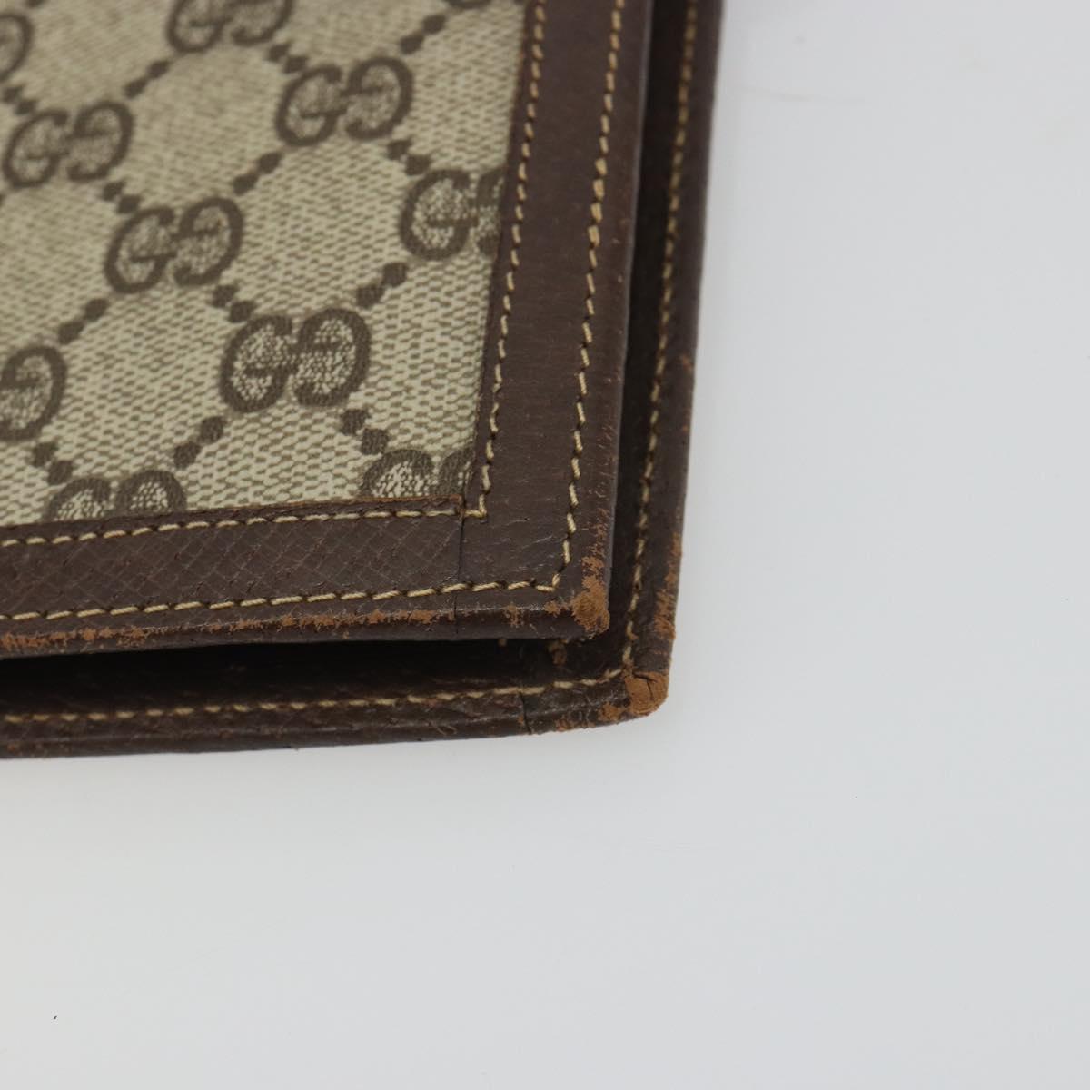 GUCCI GG Supreme Book Cover Day PVC Beige Gold Auth gh2217