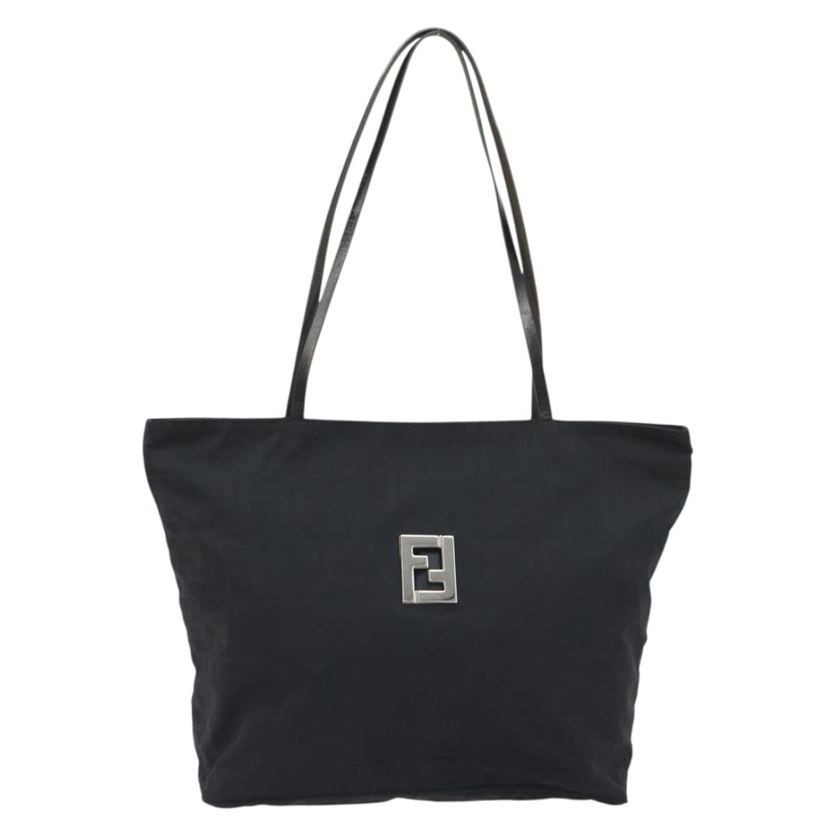 FENDI Zucca Canvas Mamma Baguette Tote Bag Brown Black Auth gh2218A