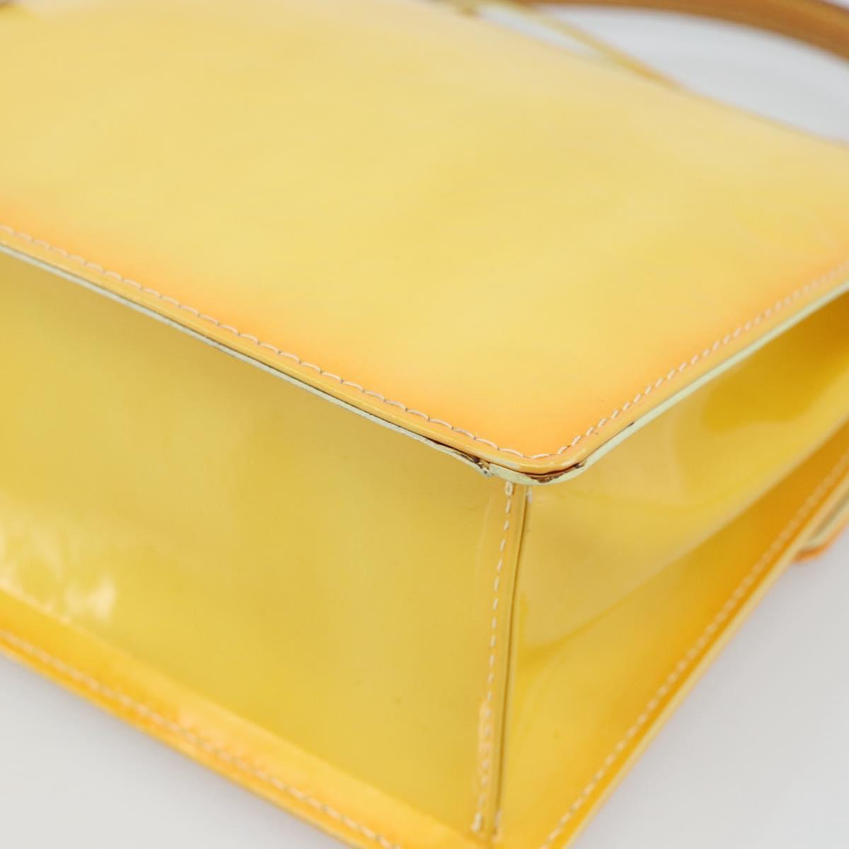 LOUIS VUITTON Monogram Vernis Spring Street Bag Lime Yellow M91068 Auth gh2220A