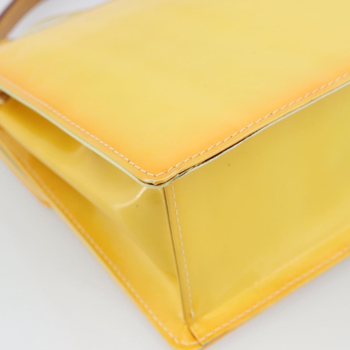 LOUIS VUITTON Monogram Vernis Spring Street Bag Lime Yellow M91068 Auth gh2220A