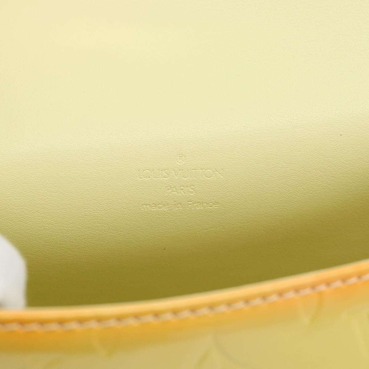 LOUIS VUITTON Monogram Vernis Spring Street Bag Lime Yellow M91068 Auth gh2220A