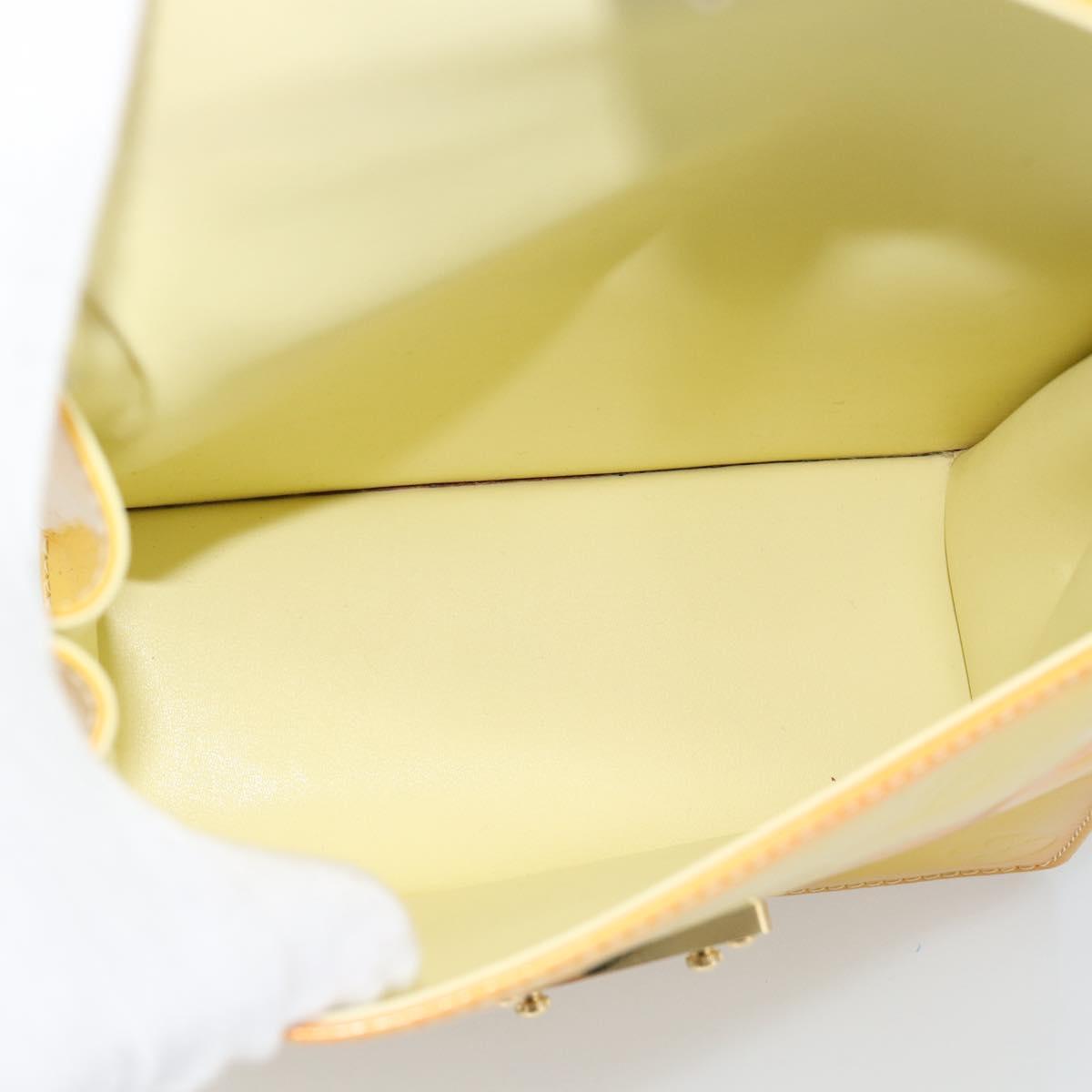 LOUIS VUITTON Monogram Vernis Spring Street Bag Lime Yellow M91068 Auth gh2220A