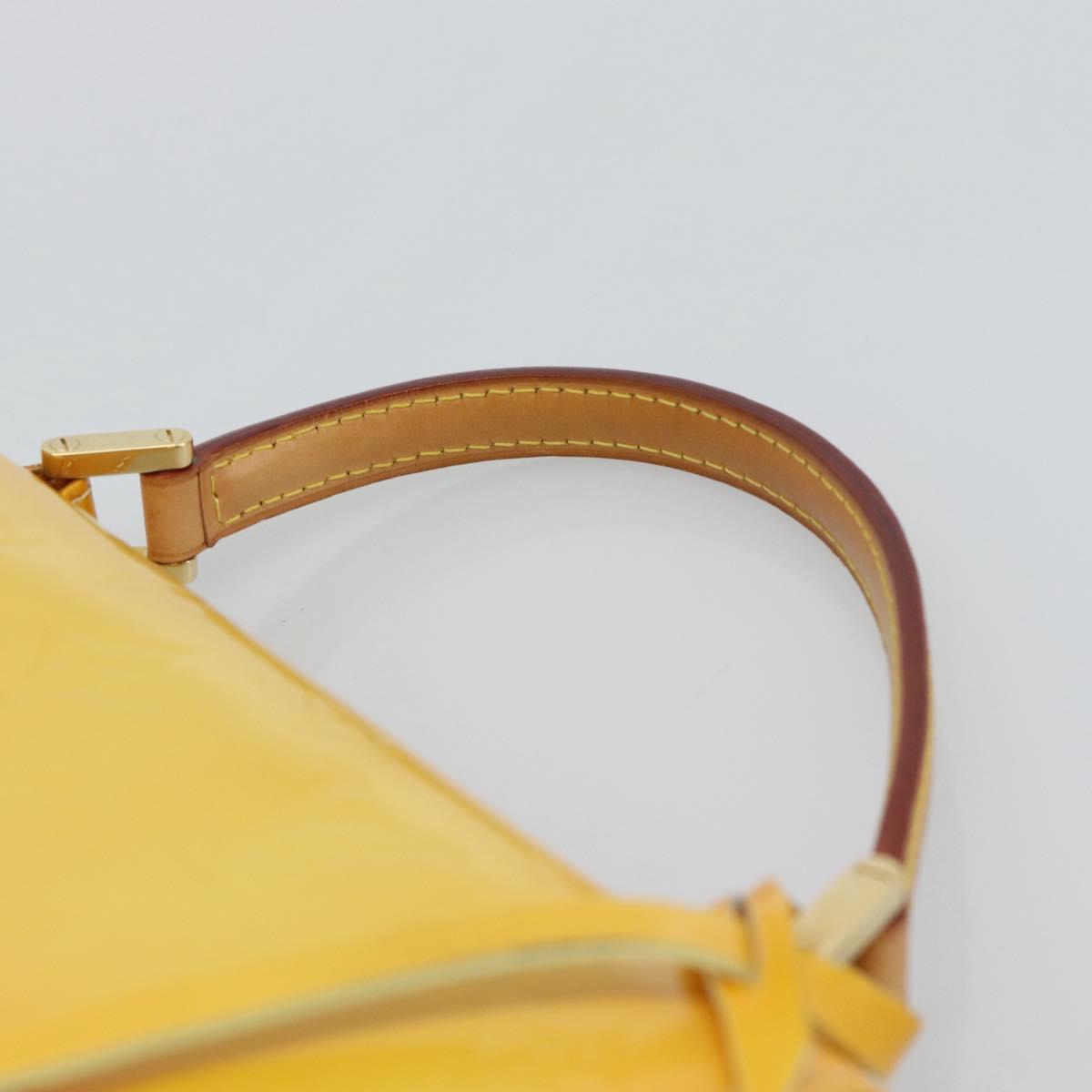 LOUIS VUITTON Monogram Vernis Spring Street Bag Lime Yellow M91068 Auth gh2220A