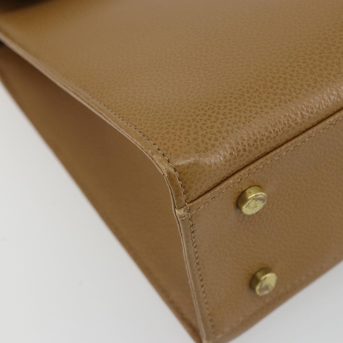 Coach Hand Bag Leather 2way Brown Gold Auth gh2221
