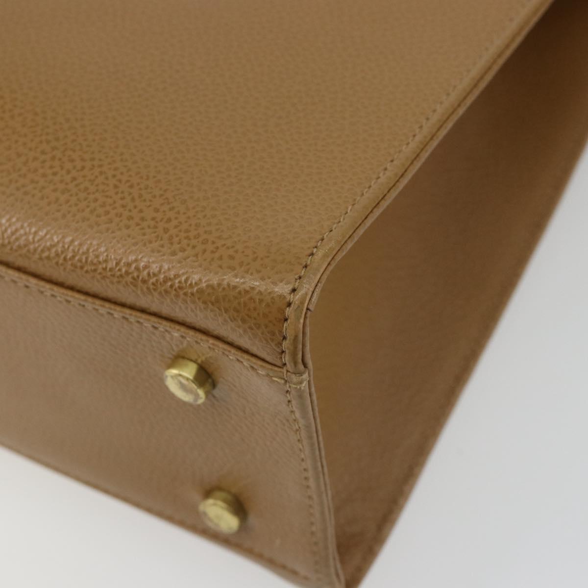 Coach Hand Bag Leather 2way Brown Gold Auth gh2221
