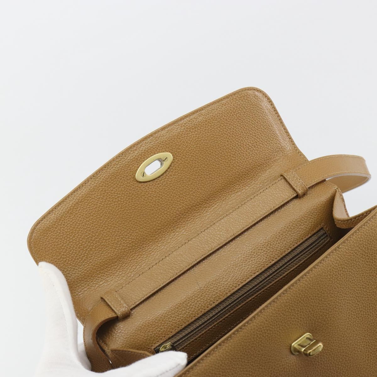 Coach Hand Bag Leather 2way Brown Gold Auth gh2221