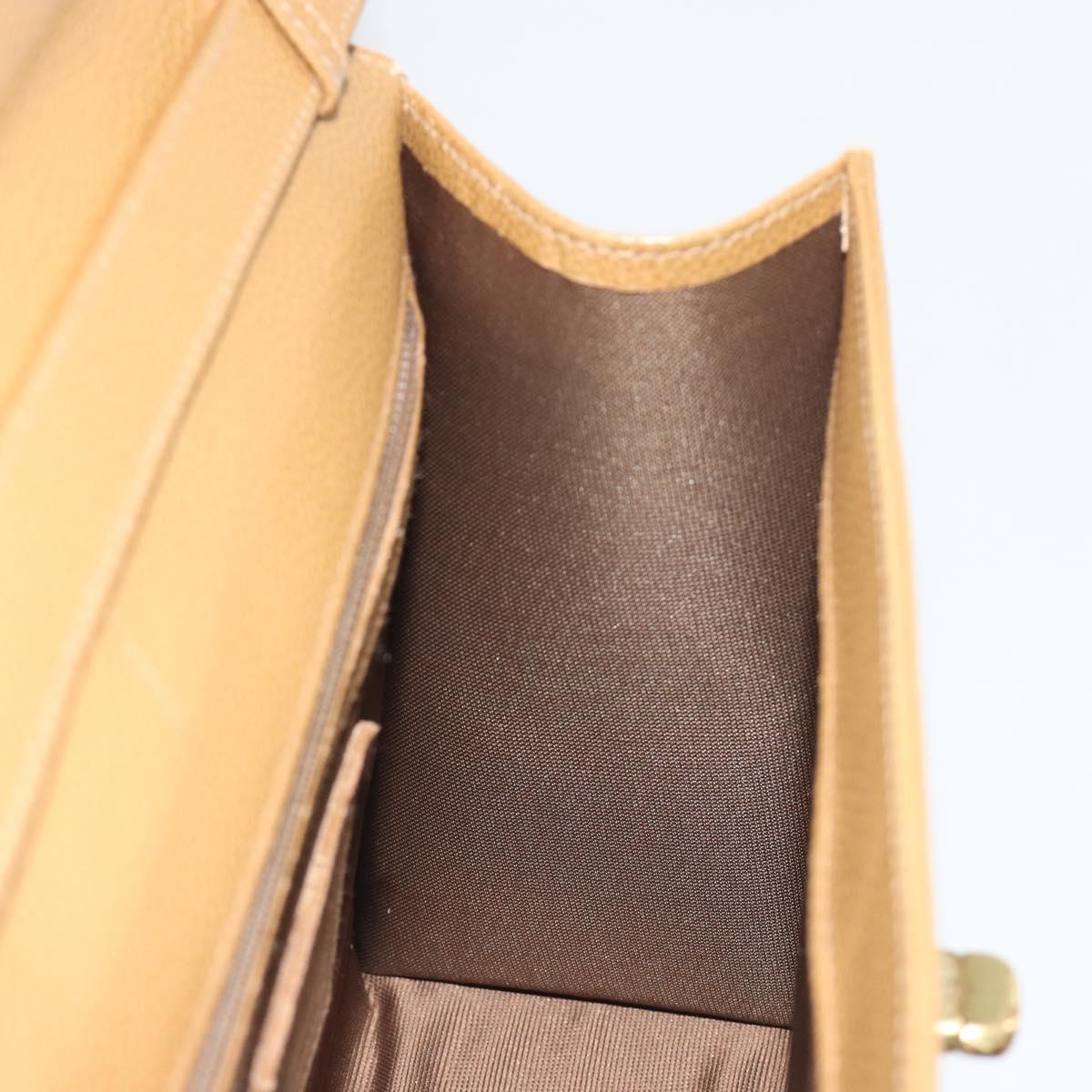 Coach Hand Bag Leather 2way Brown Gold Auth gh2221