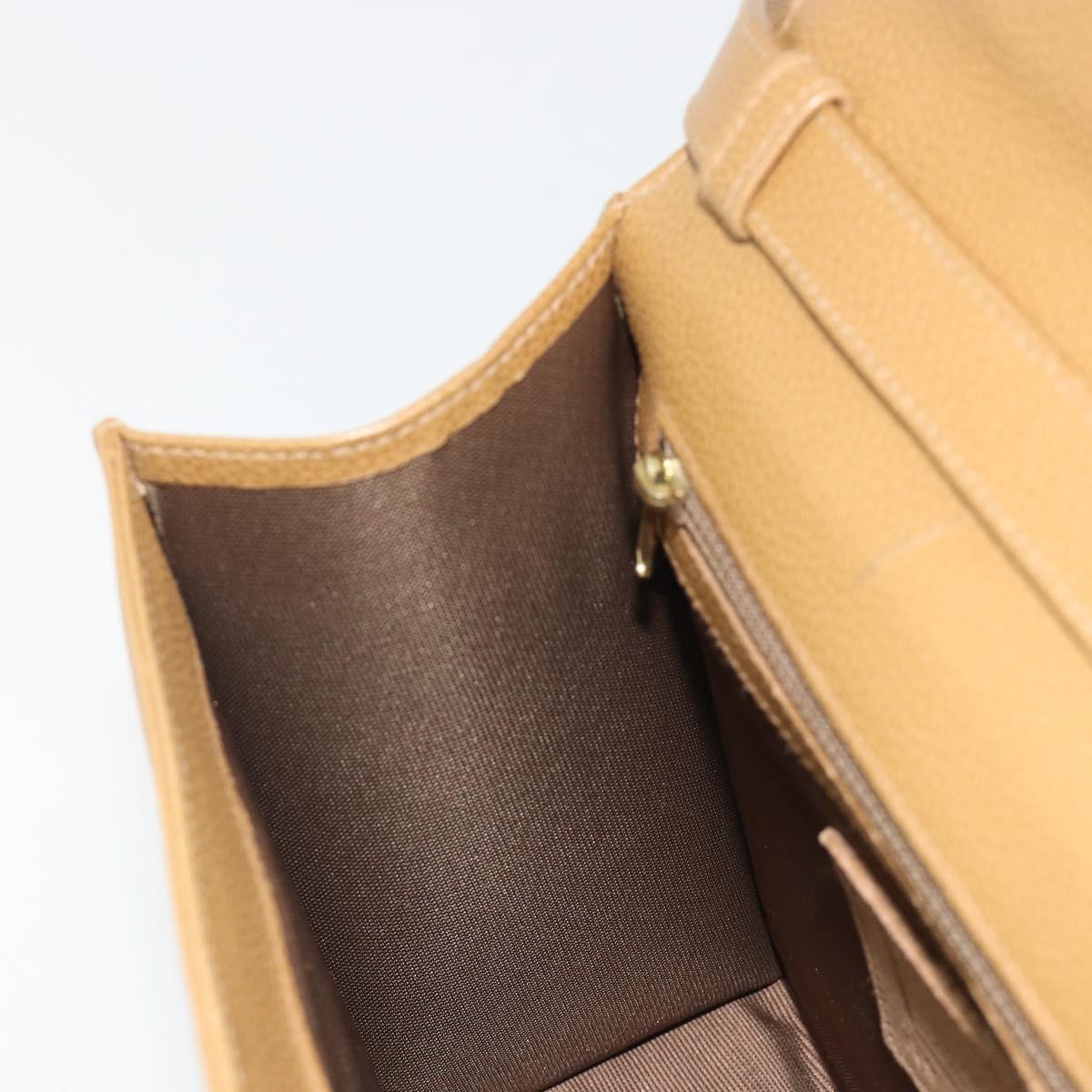 Coach Hand Bag Leather 2way Brown Gold Auth gh2221