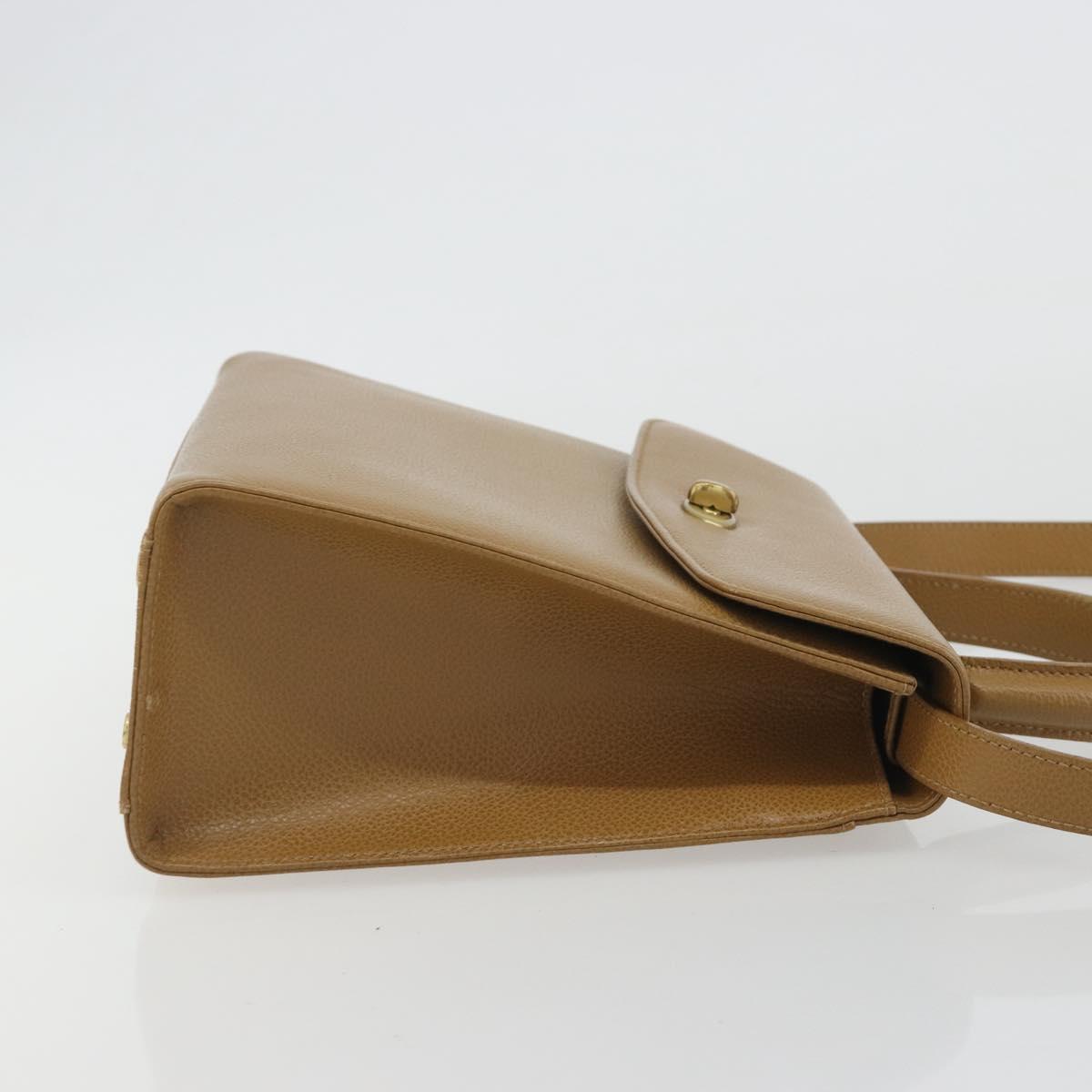 Coach Hand Bag Leather 2way Brown Gold Auth gh2221