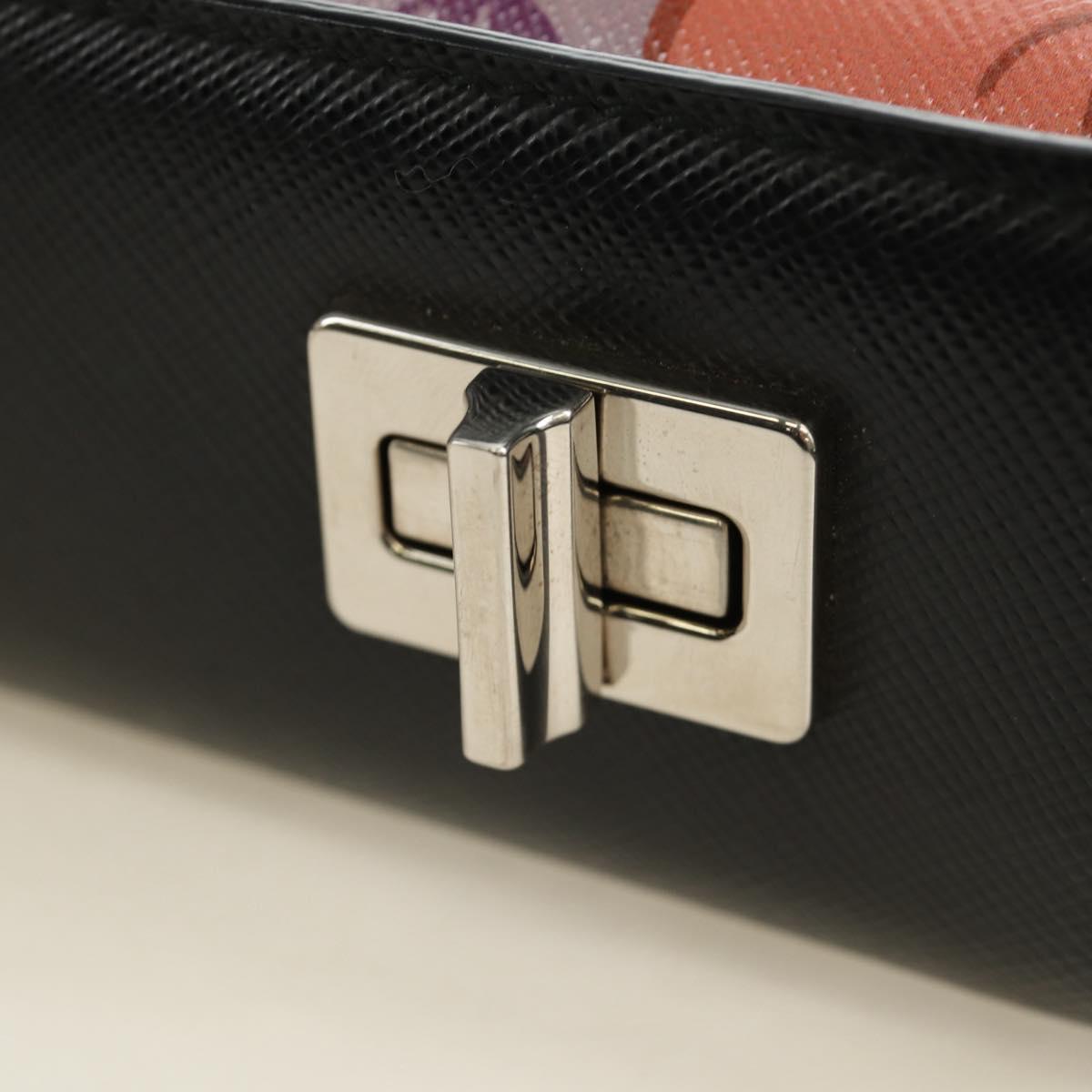 PRADA Shoulder Bag Safiano leather Multicolor Silver Auth gh2222SM