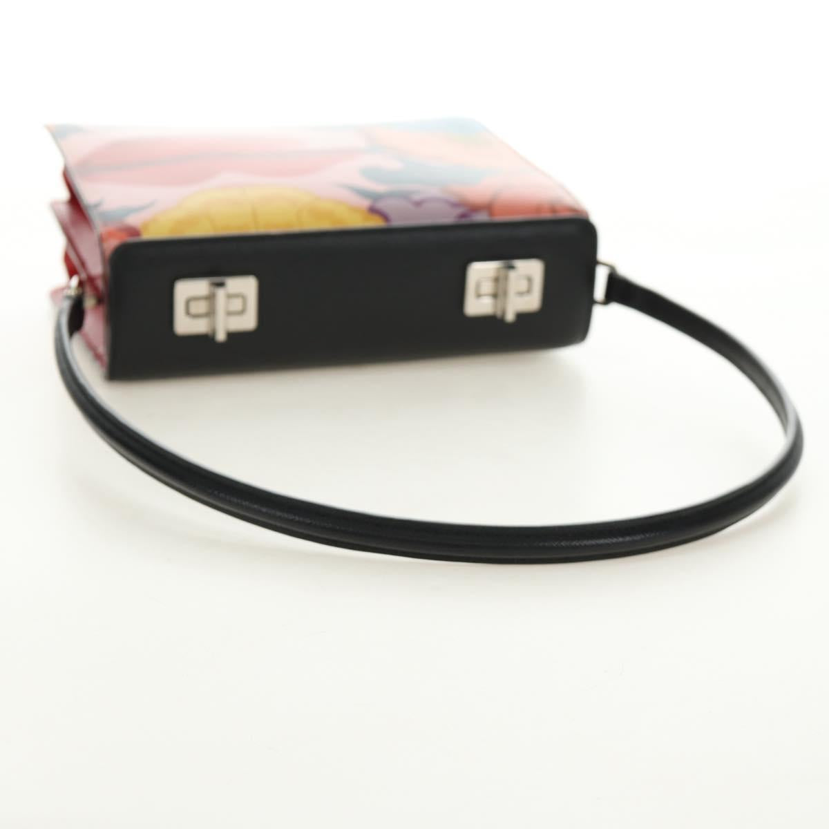 PRADA Shoulder Bag Safiano leather Multicolor Silver Auth gh2222SM