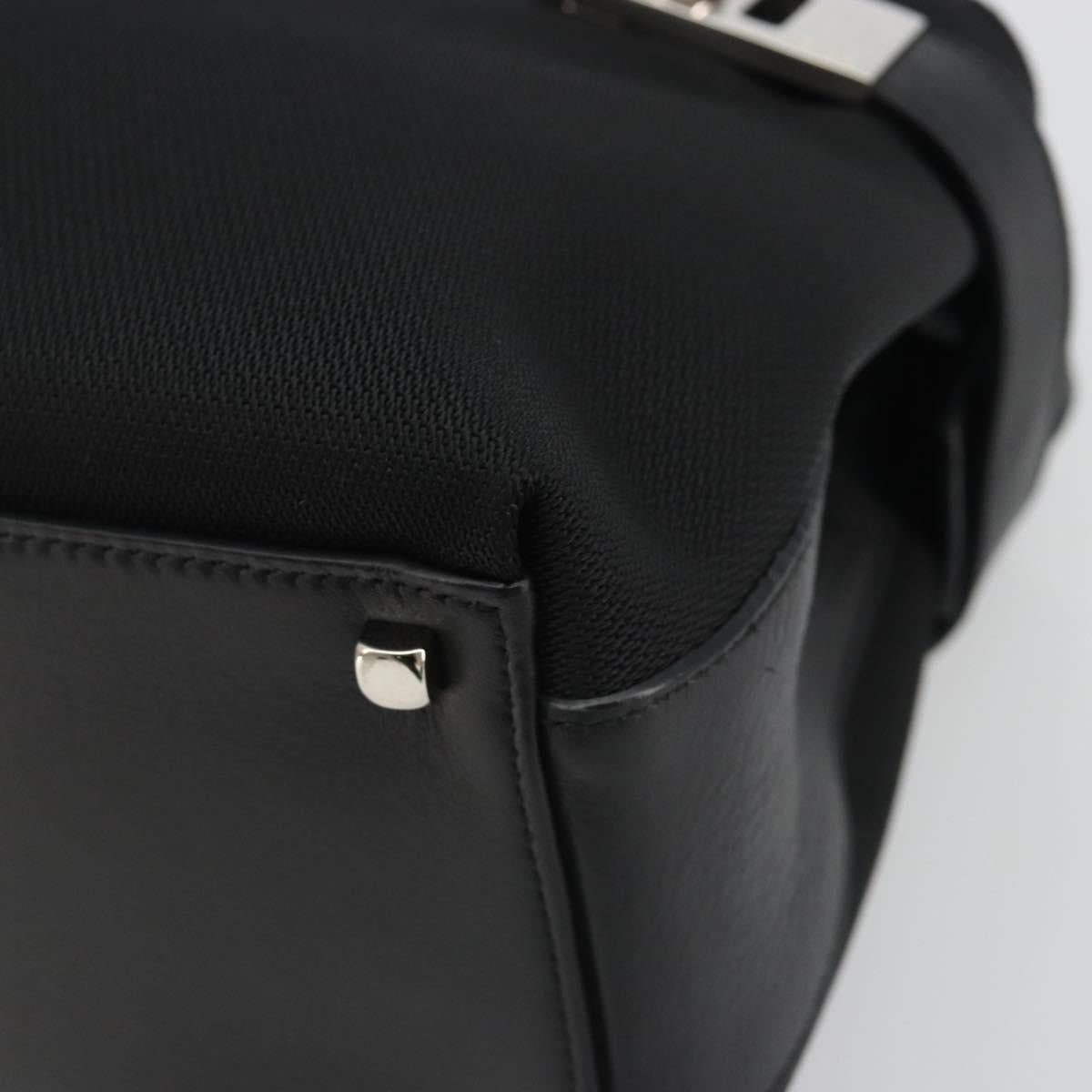 Salvatore Ferragamo Hand Bag Canvas Black Silver Auth gh2223