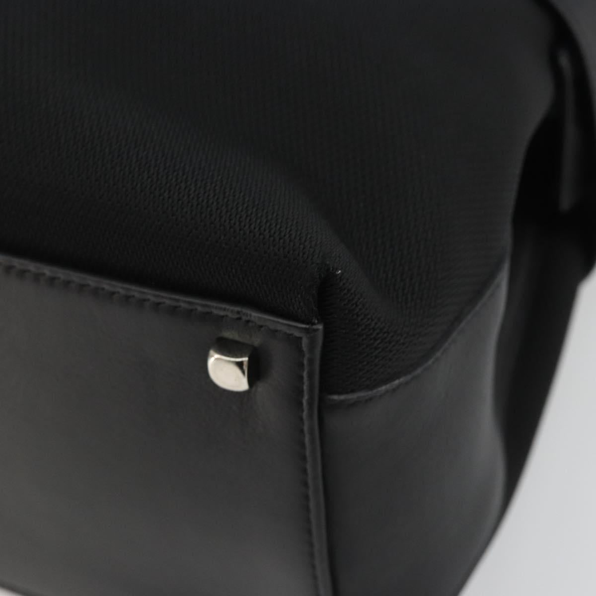 Salvatore Ferragamo Hand Bag Canvas Black Silver Auth gh2223
