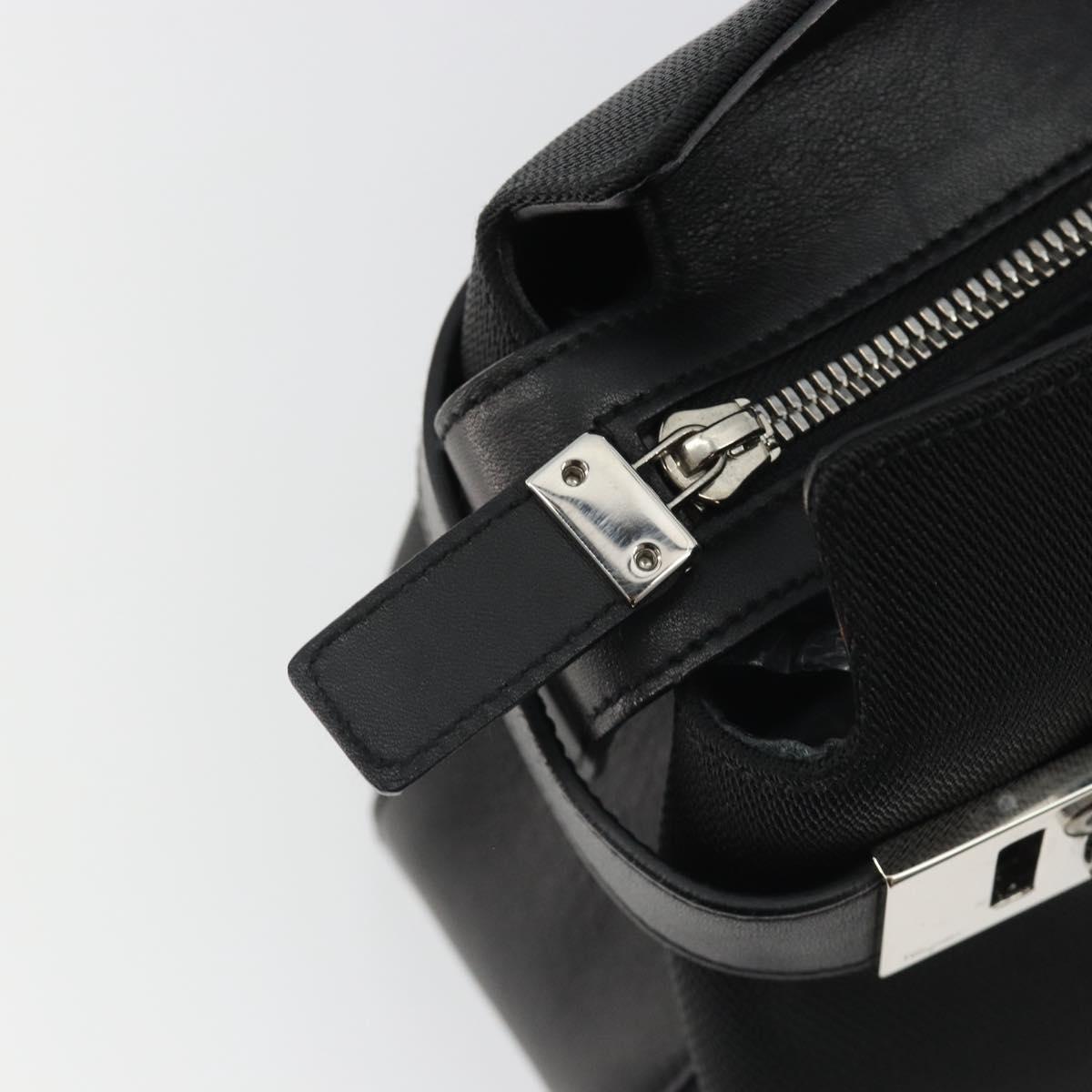 Salvatore Ferragamo Hand Bag Canvas Black Silver Auth gh2223