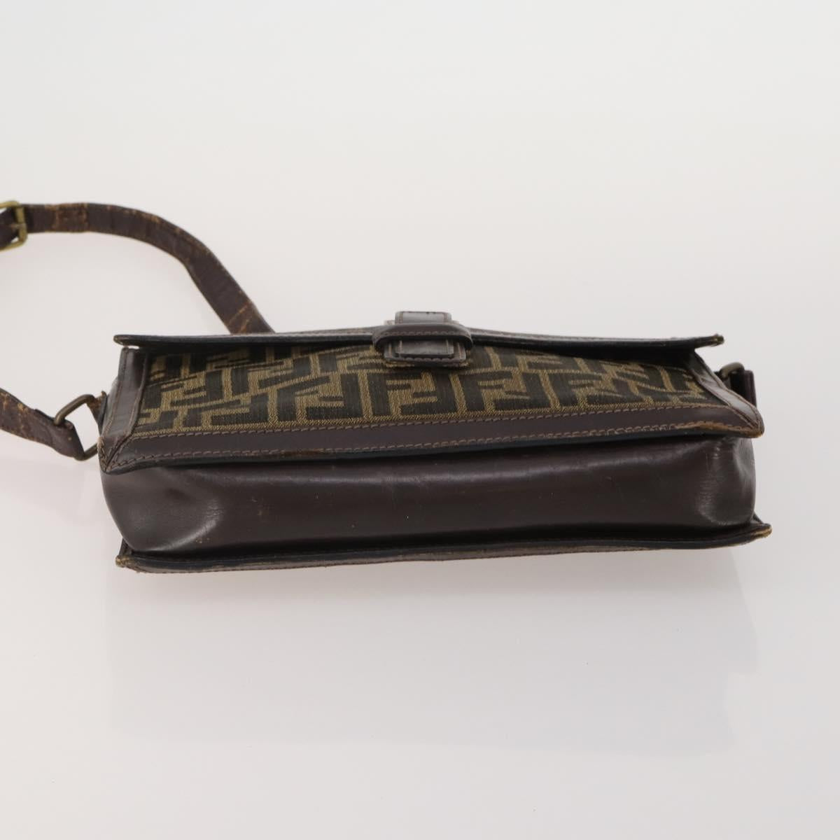FENDI Celine MCM Clutch Bag Shoulder Bag Canvas Leather 5 Set Brown Auth gh2229