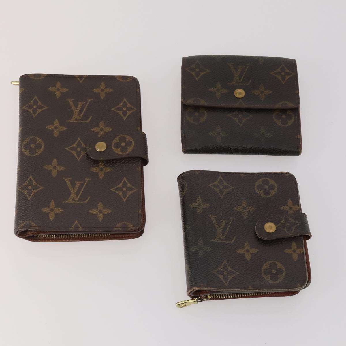 LOUIS VUITTON PRADA Monogram Wallet Nylon 6 Set Black LV Auth gh2230