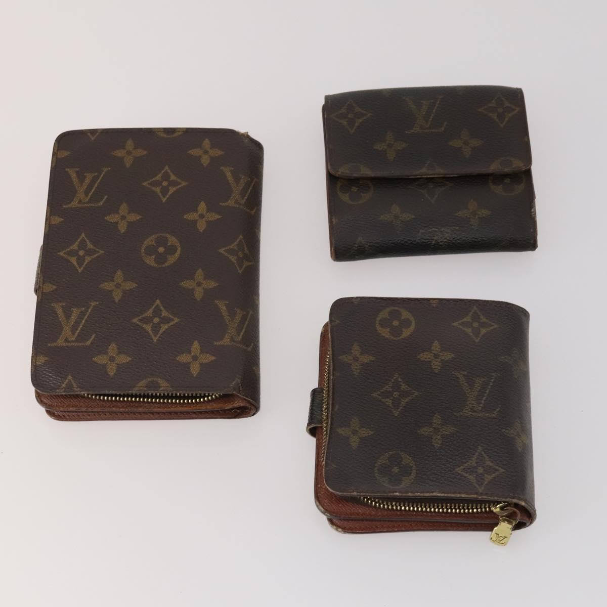 LOUIS VUITTON PRADA Monogram Wallet Nylon 6 Set Black LV Auth gh2230