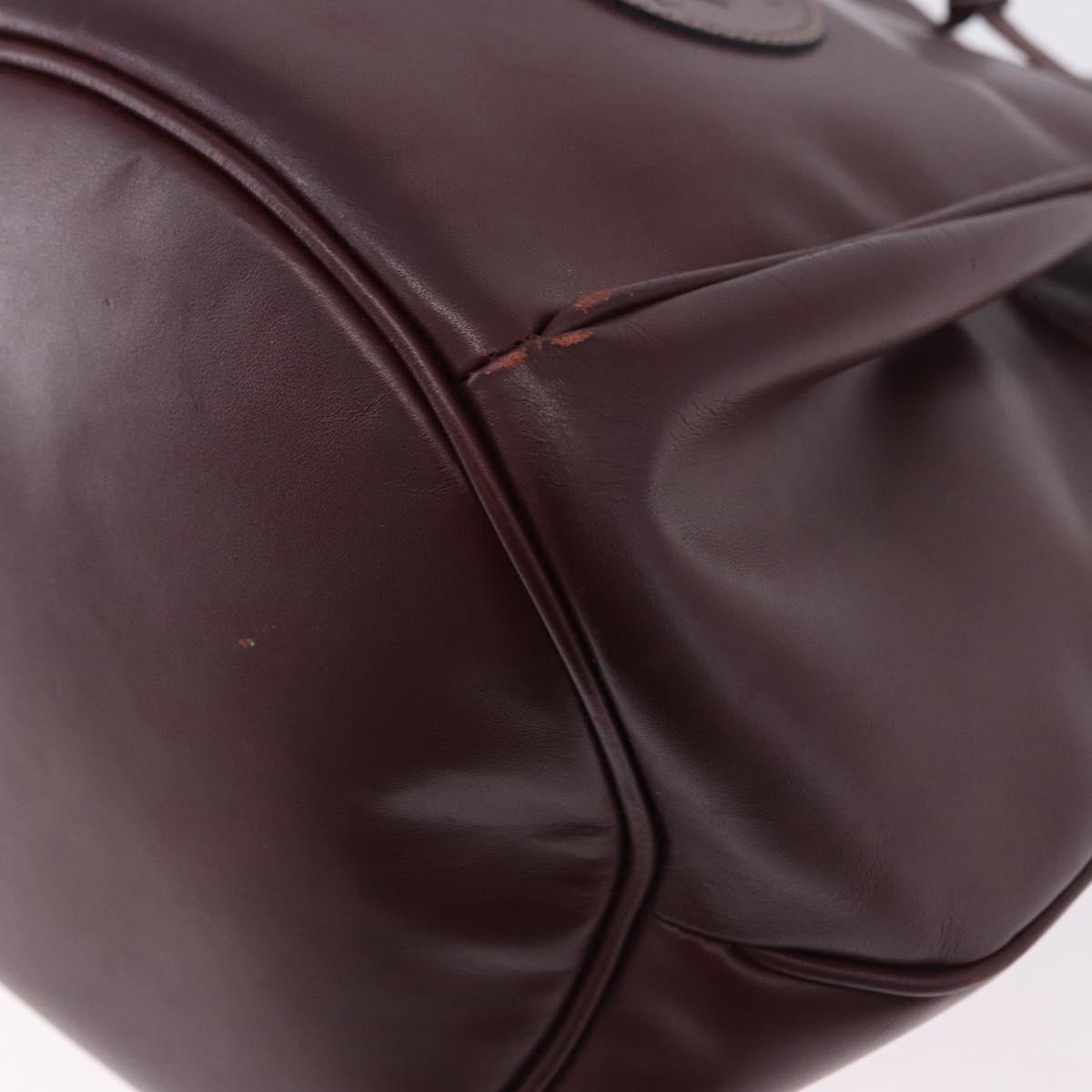 CARTIER Must Line Shoulder Bag Leather Bordeaux Gold Tone Auth gh2232