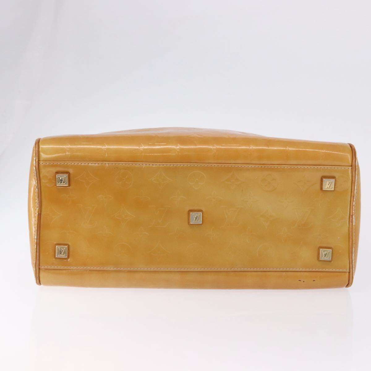 LOUIS VUITTON Monogram Vernis Tompkins Square Hand Bag Beige M91149 Auth gh2233