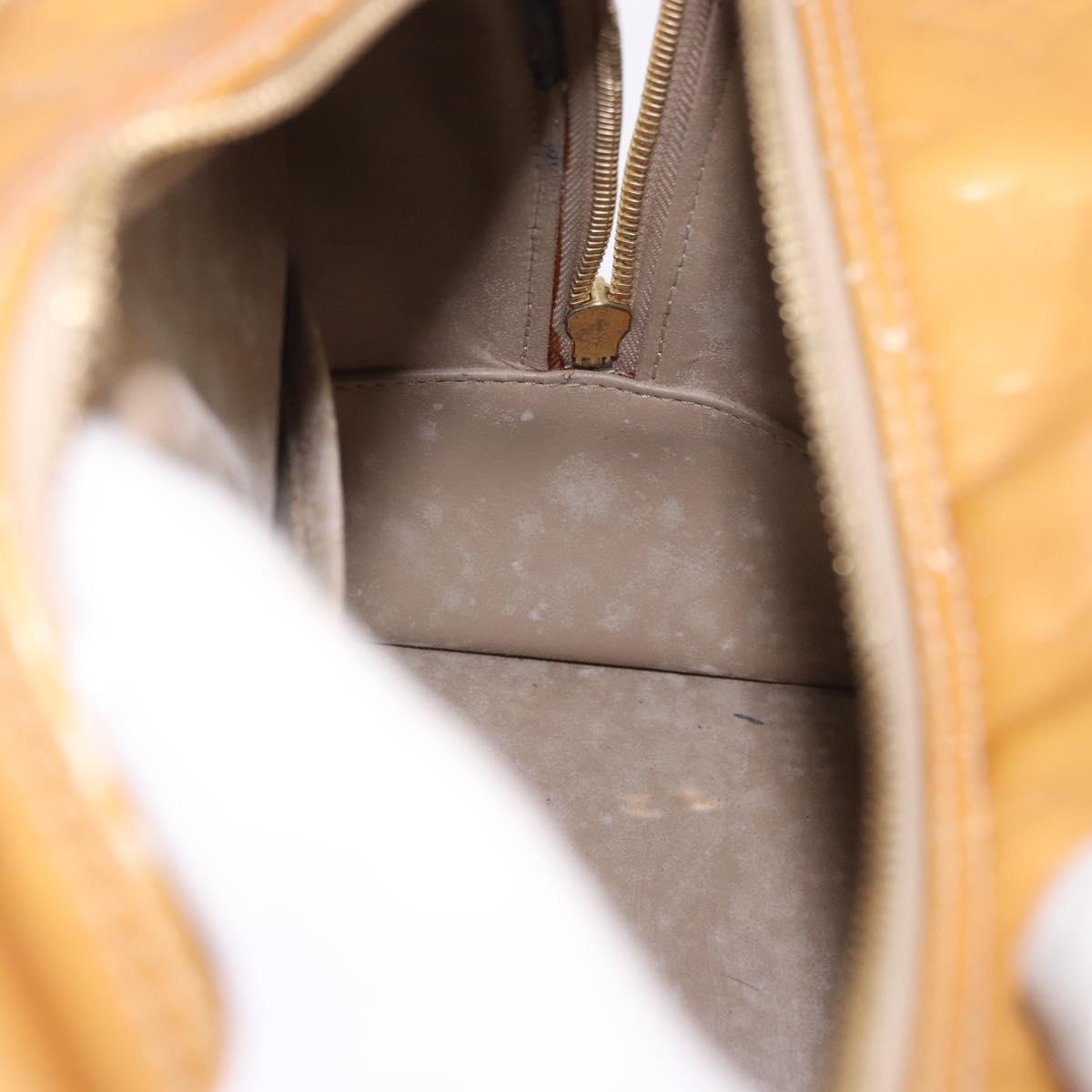 LOUIS VUITTON Monogram Vernis Tompkins Square Hand Bag Beige M91149 Auth gh2233