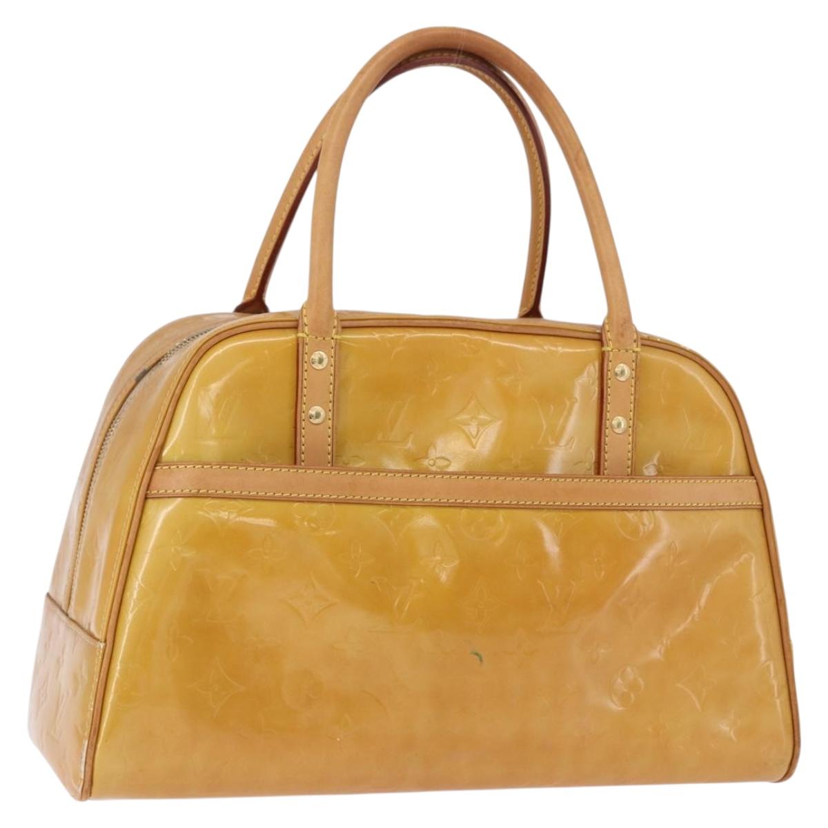 LOUIS VUITTON Monogram Vernis Tompkins Square Hand Bag Beige M91149 Auth gh2233