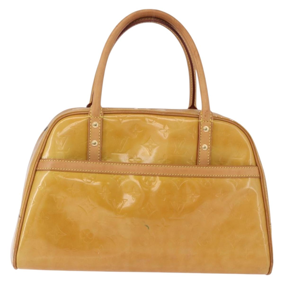 LOUIS VUITTON Monogram Vernis Tompkins Square Hand Bag Beige M91149 Auth gh2233