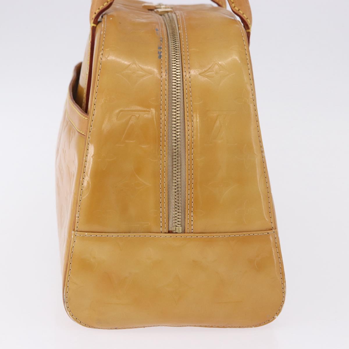 LOUIS VUITTON Monogram Vernis Tompkins Square Hand Bag Beige M91149 Auth gh2233