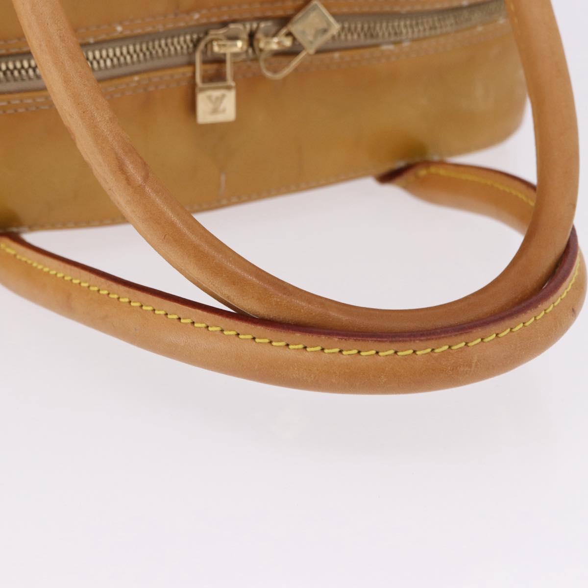 LOUIS VUITTON Monogram Vernis Tompkins Square Hand Bag Beige M91149 Auth gh2233
