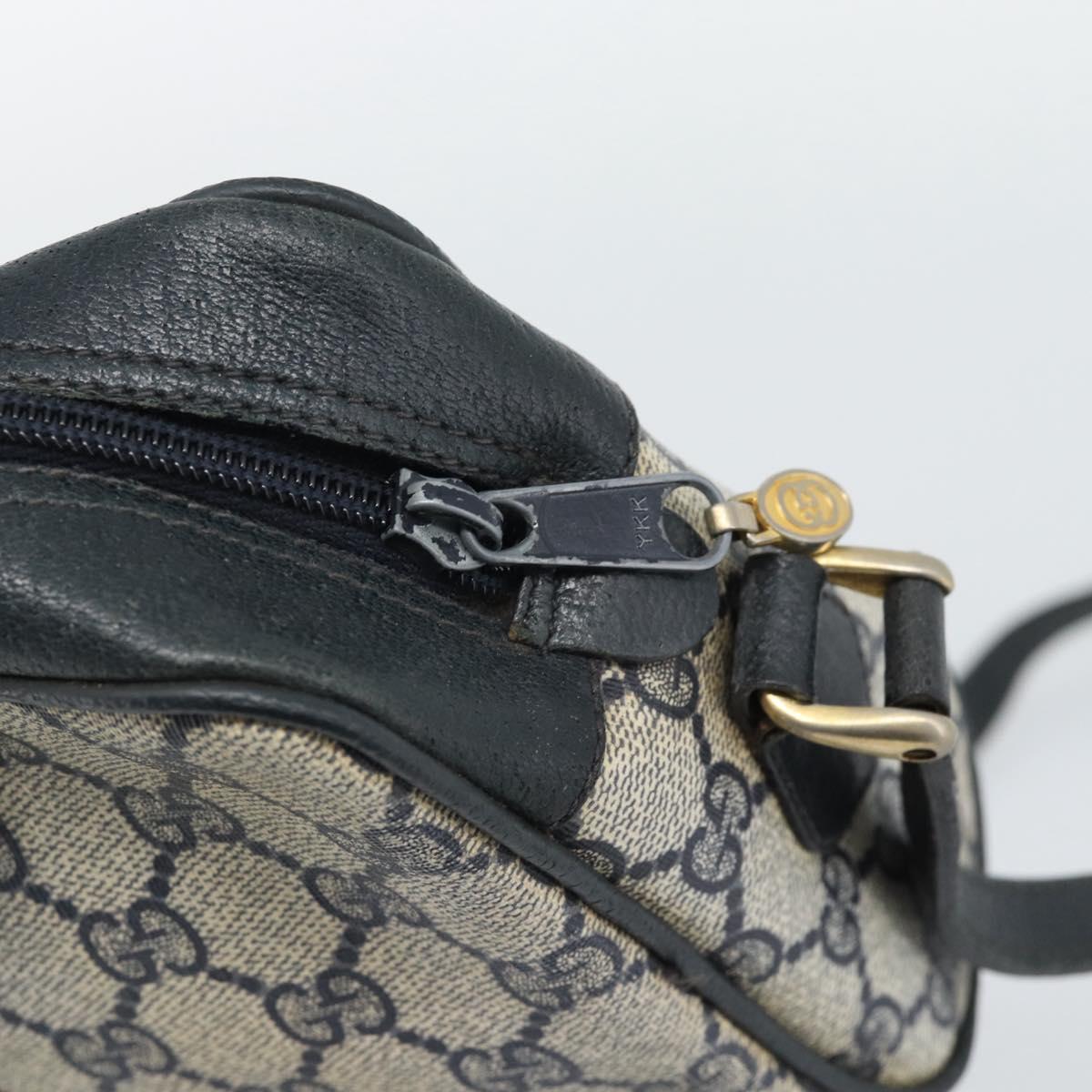 GUCCI GG Supreme Sherry Line Shoulder Bag PVC Navy Gold 72 001 3654 Auth gh2235
